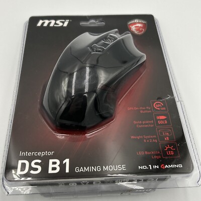 NEU MSI Interceptor DS B1 Optische Gaming-Maus - Schwarz KOSTENLOSER VERSAND (versiegelt)