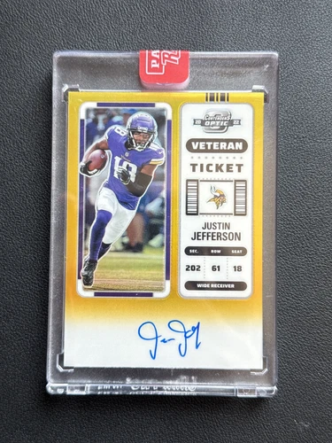 2022 Panini Contenders Optic Veteran Auto 07/10 Gold Prizm Justin Jefferson