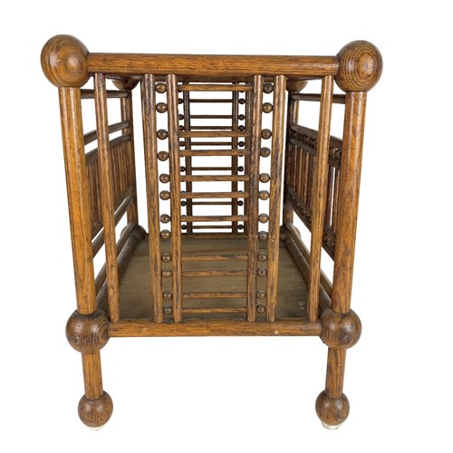 Antique Ball And Stick Fretwork Oak Footstool Victorian Flip Open Top - Picture 6 of 10