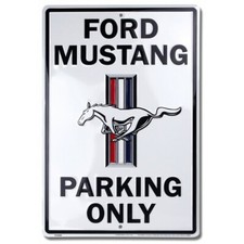 18" ford mustang auto car ribbon logo metal parking only street sign usa made