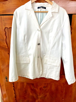 1  Baumwoll  Damen Blazer ,Farbe weiß von Marina Rinaldi ,getragen Gr. 25