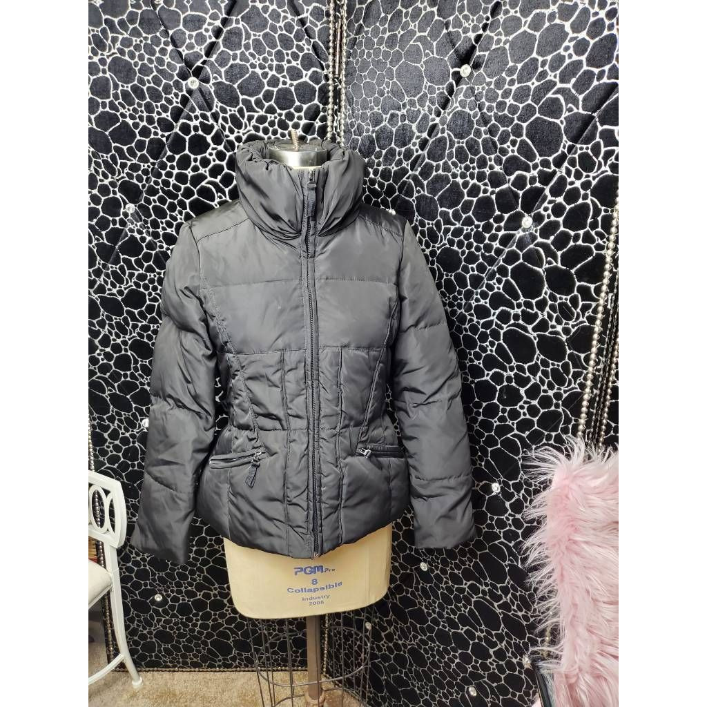 Zara Basic Womens Puffer Jacket Black Full Zipper… - image 1