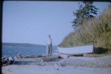 7/1958 Man On Beach Langley Washington Kodachrome Transparency Color Slide