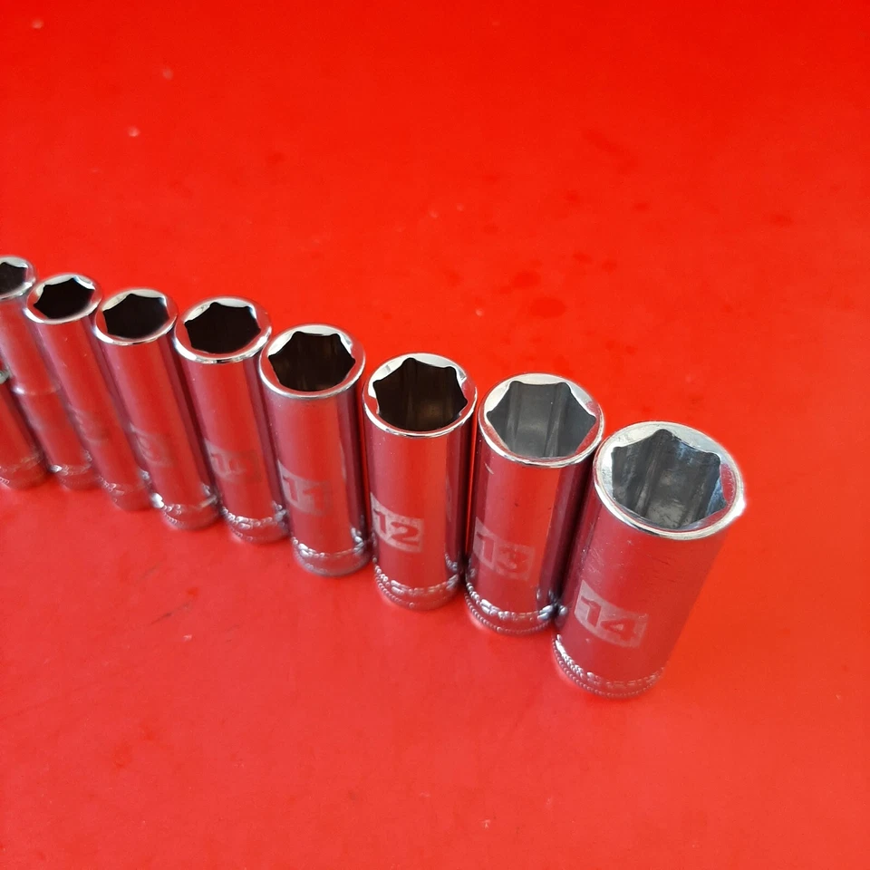 NEW Craftsman Easy Read 4-14mm 1/4" Drive Metric Deep 6 Point Socket Set 11 Pc - Image 2 of 4