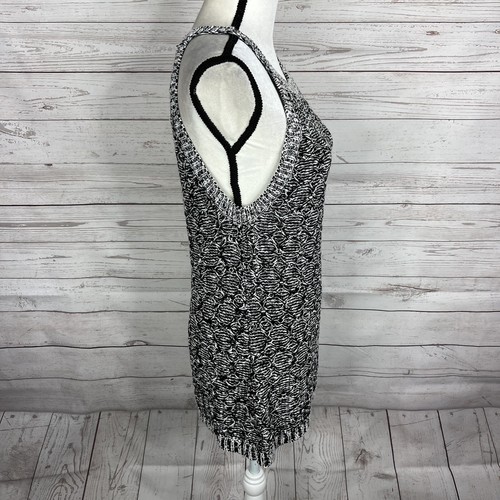 Moth Anthropologie Womens Sleeveless Sweater Size Medium Black White Halter Neck - Picture 4 of 9