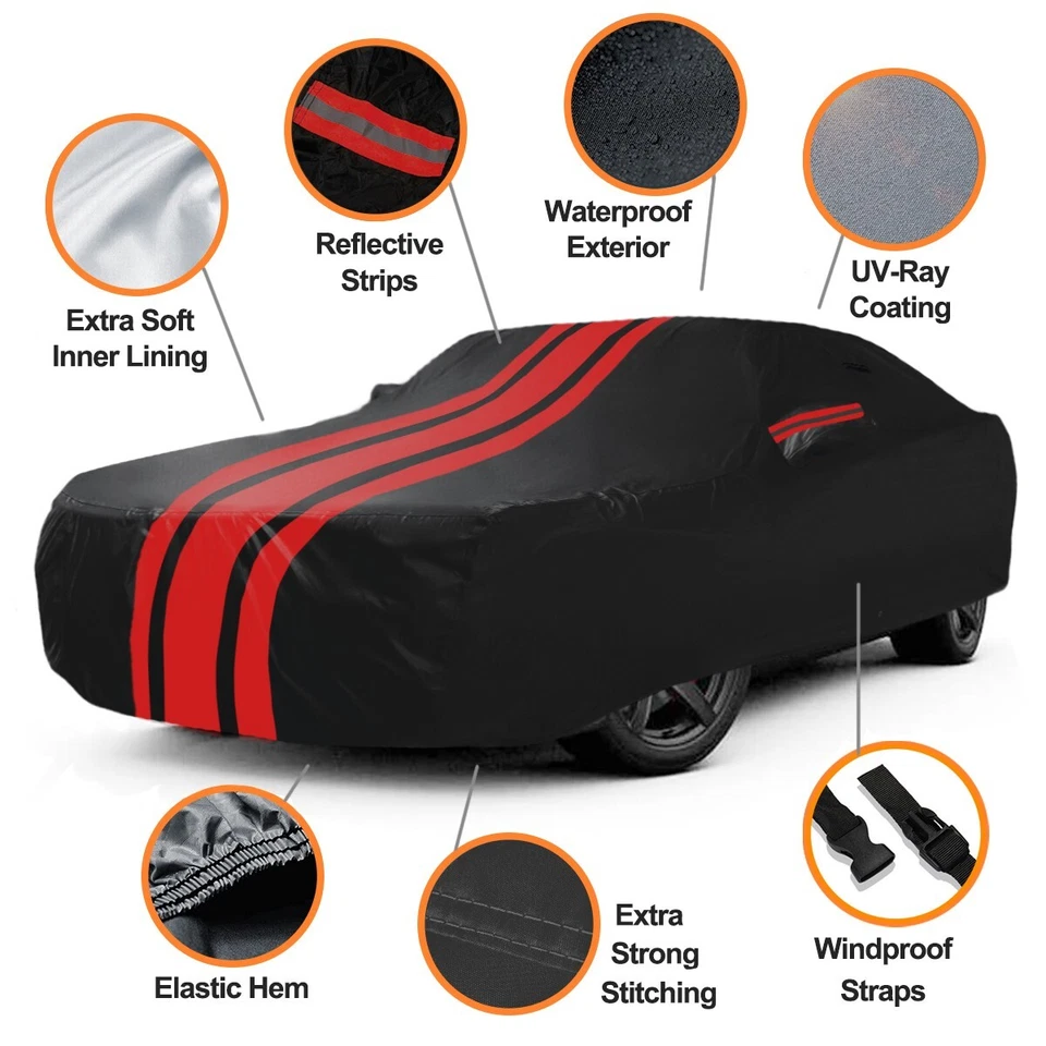 Custom Fit For Dodge Challenger Outdoor Car Cover 100% Waterproof - Image 4 of 4