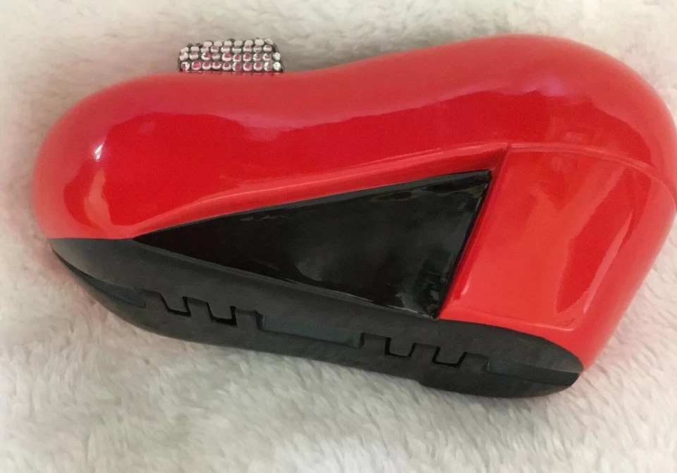 NUEVO CON ETIQUETAS TIMMY WOODS *Zapato rojo con cristales* Bolso sin asas de hombro RARO ÚNICO Foto 4 de 4