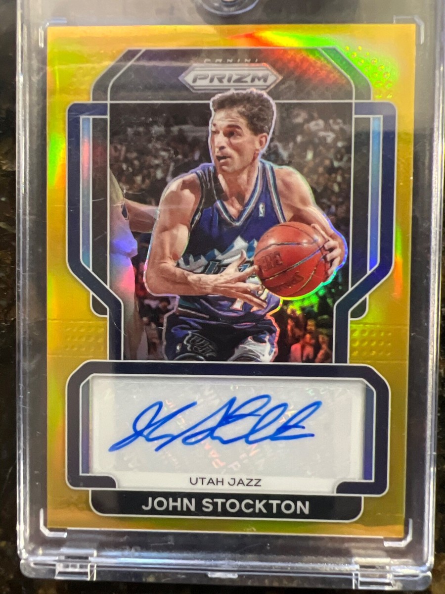 2021-22 Panini Prizm - Signatures John Stockton #SG-JSK Gold Prizm 