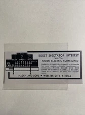 Naden And Sons Electric Scoreboard Wesbter City Iowa 1954 NBC Baseball Ad