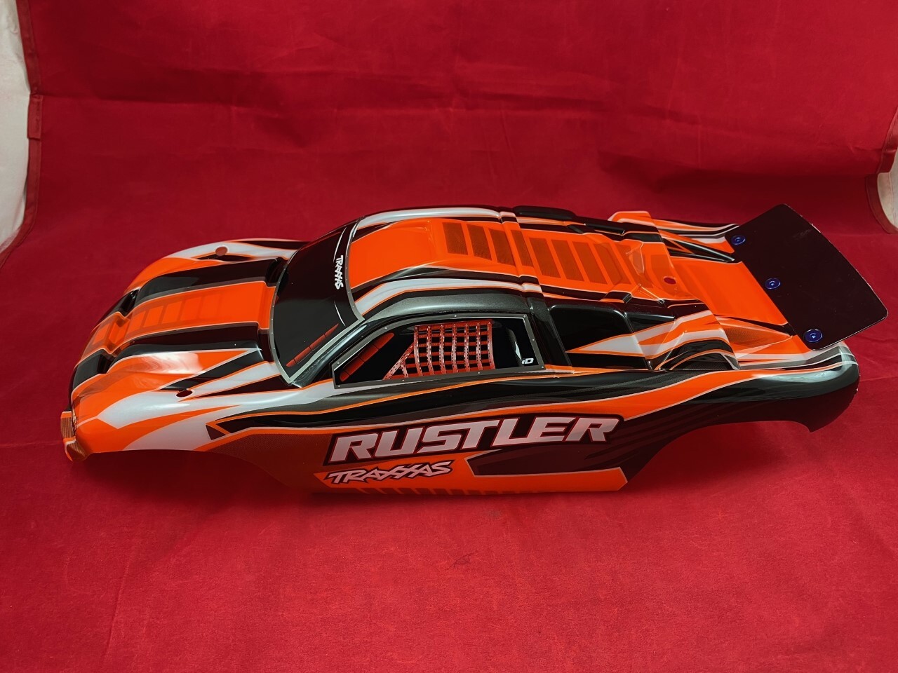 for TRAXXAS RUSTLER ORANGE BLACK WHITE BODY XL5 VXL 2x4 BRUSHLESS 2WD