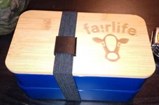 Fairlife Bento Box,2 Layer Lunch Box silverware Meal Prep Lunch Container Bamboo