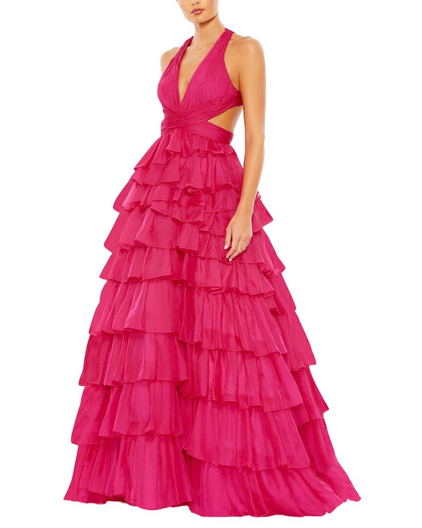 Женское многослойное бальное платье Mac Duggal из шифона с вырезами 4