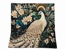 William Morris Abstract Floral Bird Peacock Design Throw Pillow Cover Home Decor
