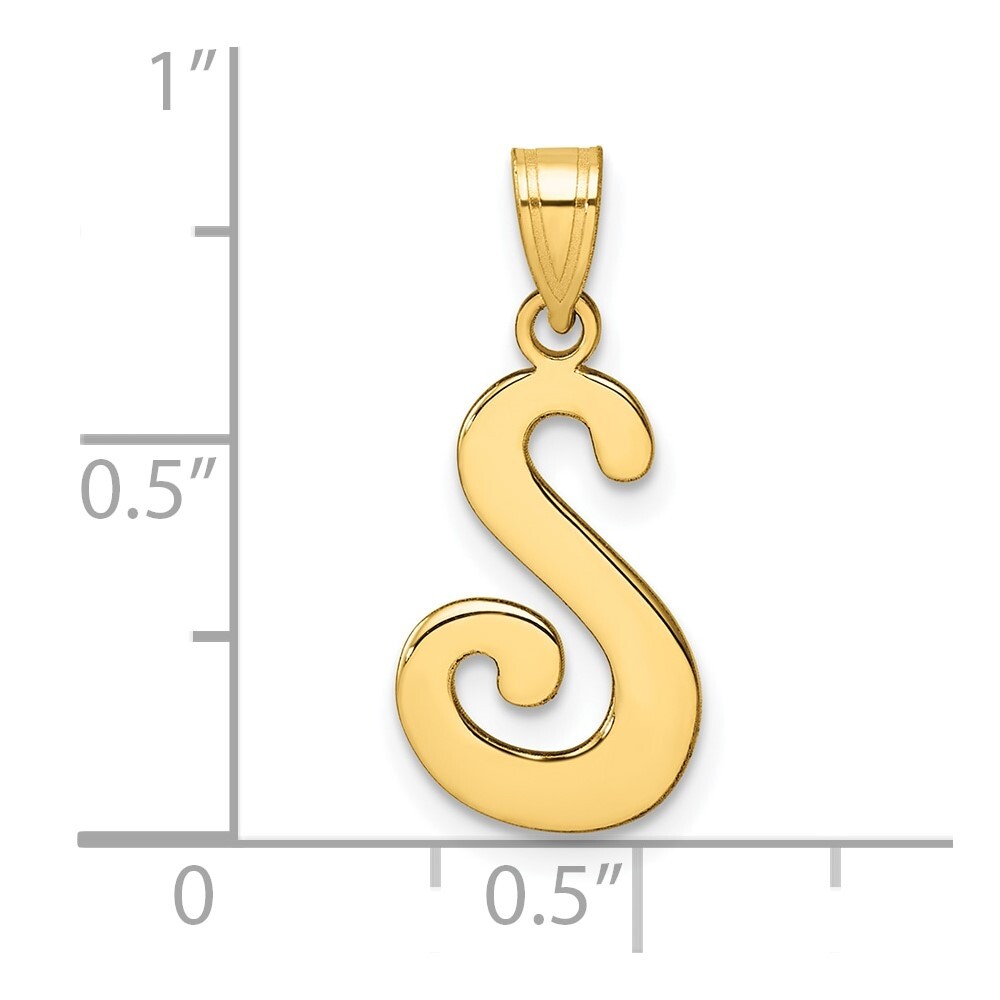 14K Yellow Gold Script Letter S Initial Pendant YC1540S | eBay