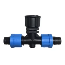 Blusoak Locking Tee - Female Thread (10 Pack) for Drip Tape/Soaker hose