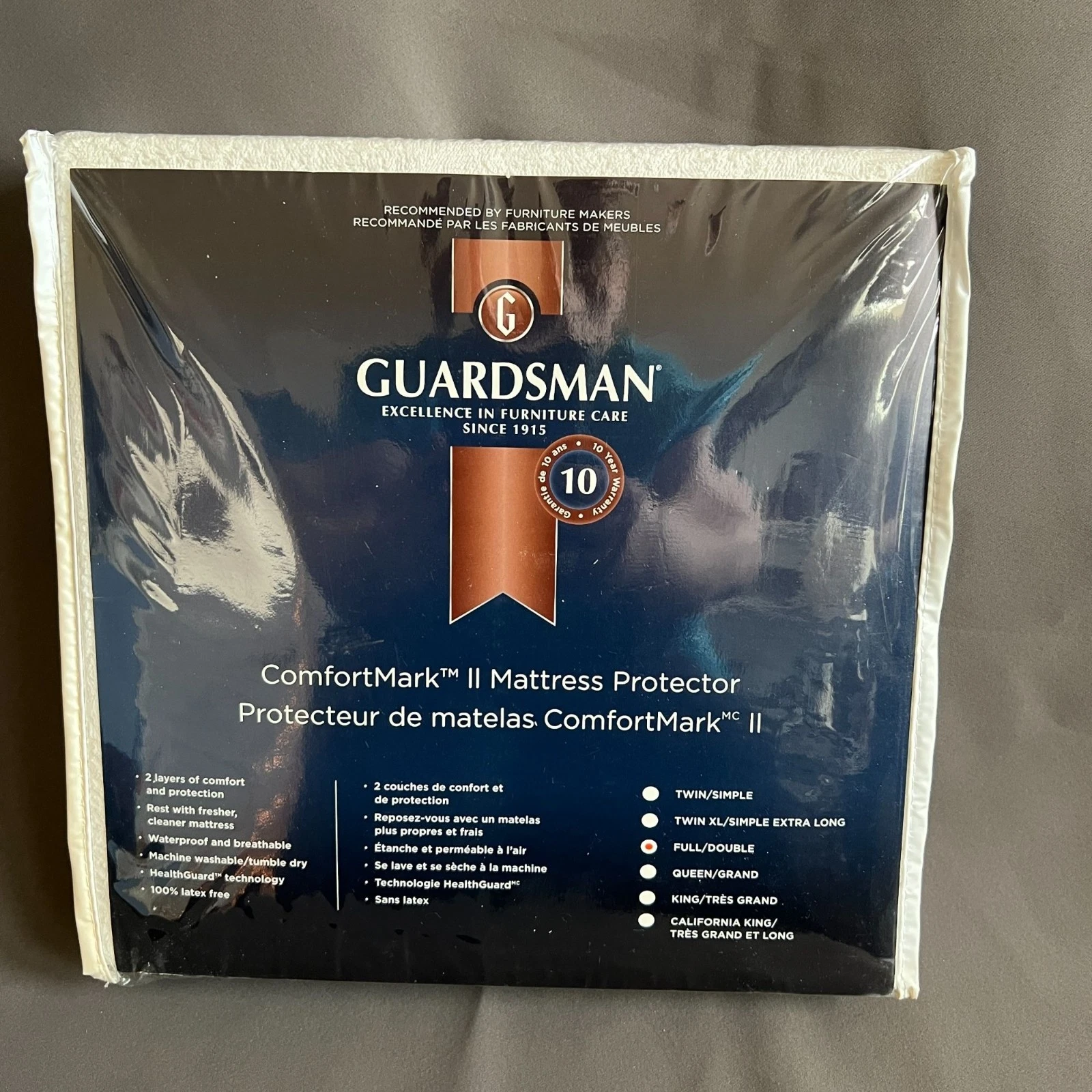 Guardsman ComfortMark II Mattress Protector Full Size Waterproof Breathable 100