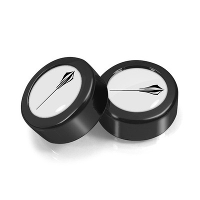 Chevrolet Corvette C8 Stingray in White on Black 2 License Frame Screw Covers