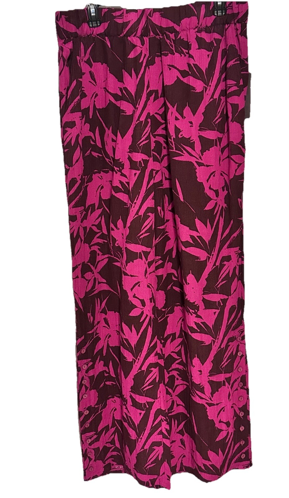 Soft Surroundings Wide Leg Tropical Print Palazzo Pants Large Pull On