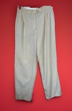 Escada Cream Wool And Silk Lined High Waisted Trousers Pants 38/Med 28  x28  