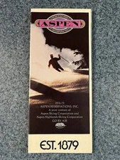 1970s Aspen Ski Area Vintage Travel Brochure 1974 Colorado Resort Guide Map