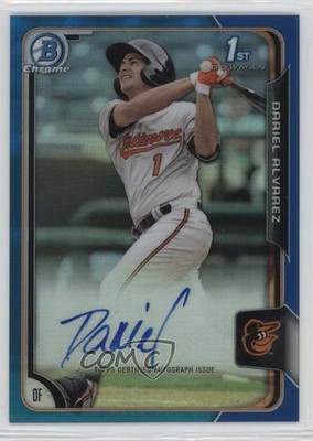2015 Bowman Chrome Prospects Blue Refractor 40/150 Dariel Alvarez Auto 0kz