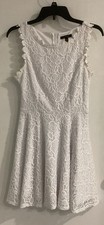 City Studio Fit & Flare Dress Size 5 White Daytime Lace Sleeveless