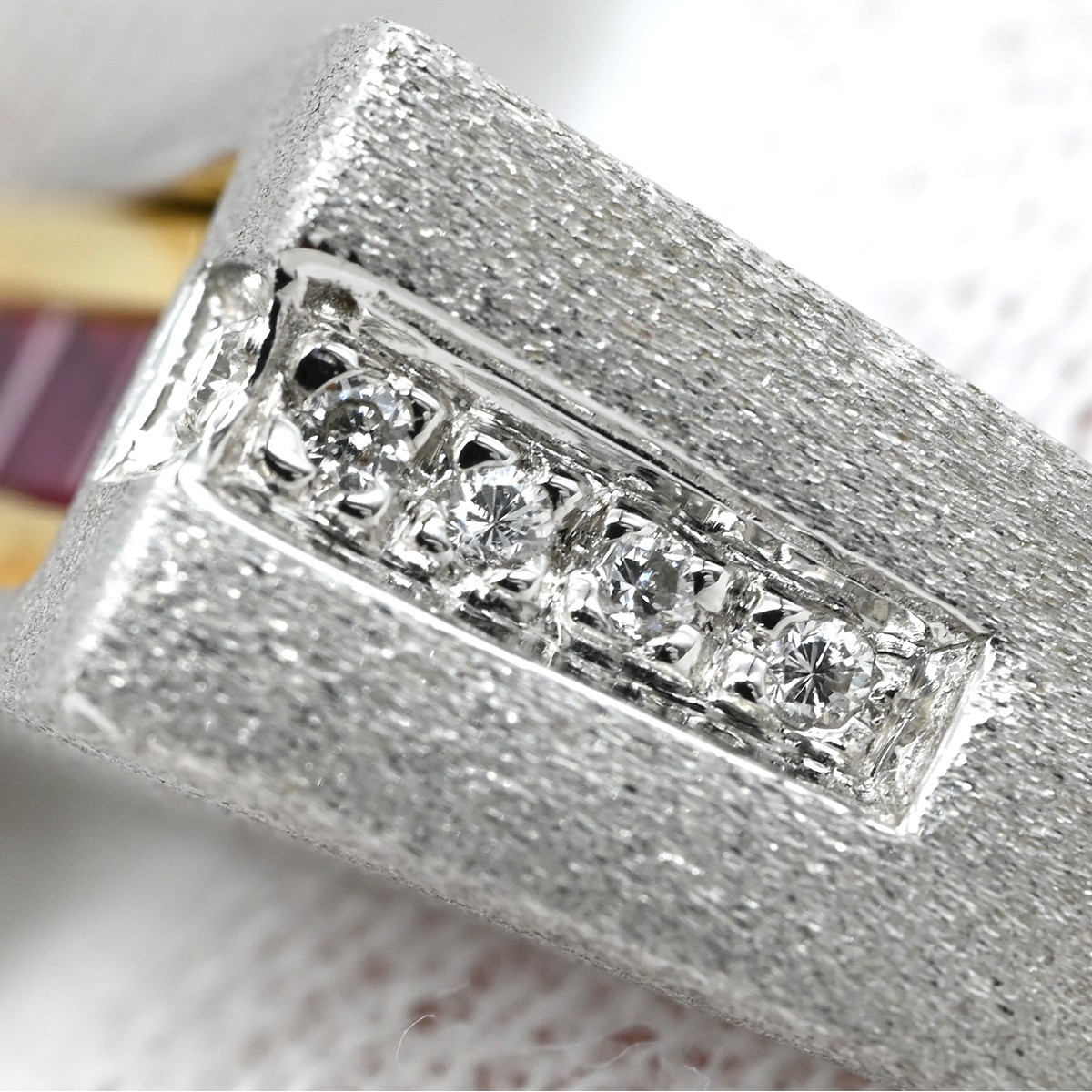 Ring ring Ruby 0.6ct Earring K18WG Ruby diamond W… - image 7