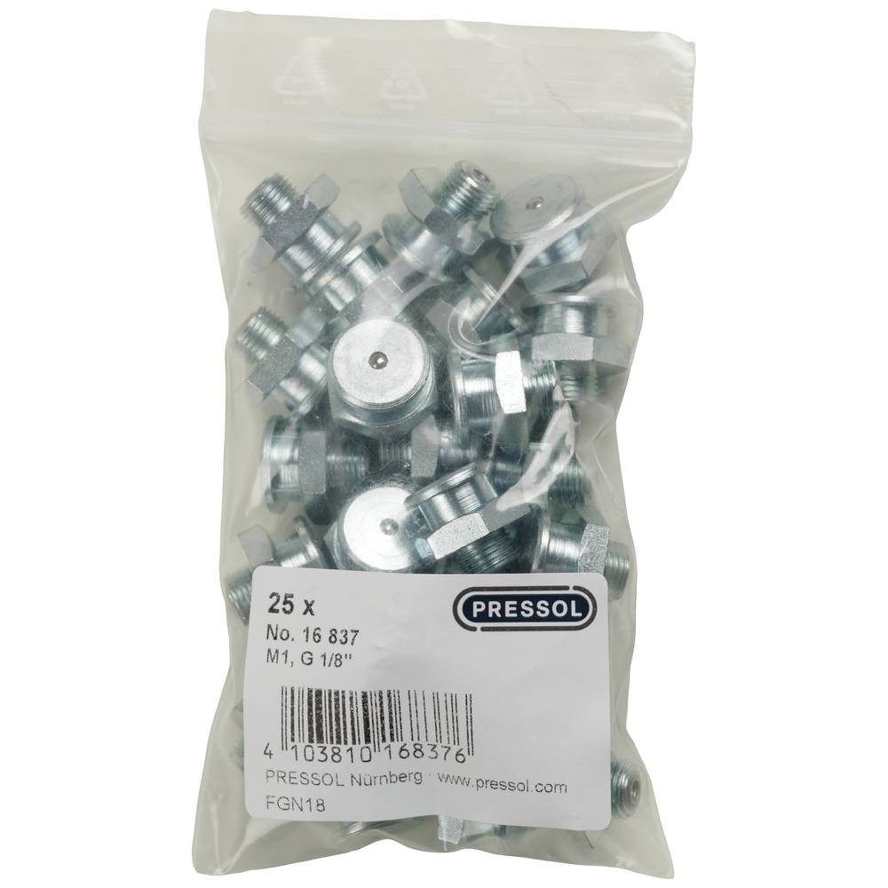 Graisseur plat tête 16mm Pressol filetage G 1/8 pour lubrification industrielle
