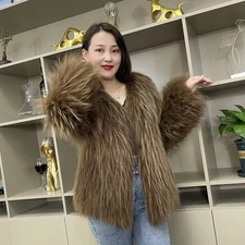 Women's Raccoon Fur Woven Fur Coat Mid Long Young New Genuine Fur Winter Jacket