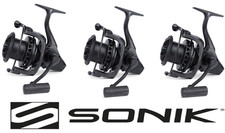 3 X SONIK Xtractor+ Mulinello da Pesca alla Carpa 5000 Carbonio Trascinamento Rapido