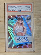 TRISH STRATUS 2022 WWE PANINI REVOLUTION AUTOGRAPHS AUTO SUNBURST PSA 9 /99