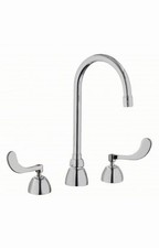 Chicago Faucets 786-E3ABCP Kitchen Gooseneck Faucet 2 Handle Deck Mount