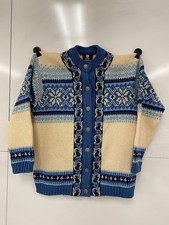 Norwegian fair isle Sweater cardigan wool Sz 42 af Evebofoss Sandane Of Norway