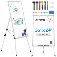 White Board Dry Erase with Stand 36x24in White Board Easel with Height Adjust...