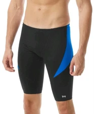 NEW - TYR Men's Durafast Elite® HEXA Curve Splice Jammer Swim - Black/Blue Sz 32