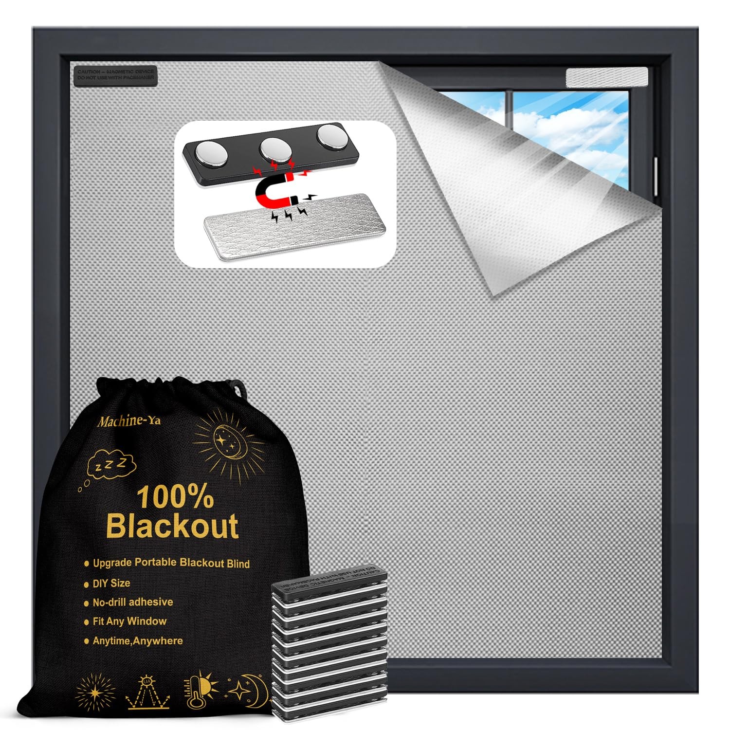 Store magnétique occultant 250 x 145 cm pour créer un espace cinéma ou une chambre de bébé