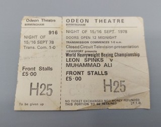 Rare Muhammad Ali v Leon Spinks 1978 Ticket Birmingham Odeon Televised Event
