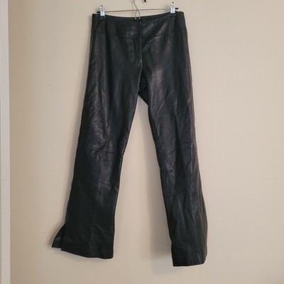Cache Vintage Leather Lined Woven Belt Trim Slits Flare Pants Vintage 8 