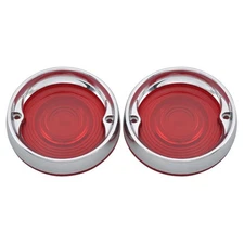 Red 3 1/4" Flat Turn Signal Lens Cover  For Harley Touring Electra Glide 86-25