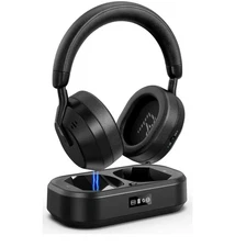 SWIITECH ENSEMBLE-WIRELESS HEADPHONES FOR TV WATCHING, LED DISPLAY – DARK BLACK