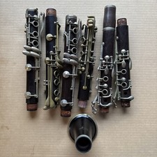 Vintage Lot of 7 Pieces Old Antique Clarinet PARTS ONLY