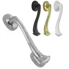 Door Knocker Georgian Scroll Horsetail Slimline Bolt Through UPVC Wooden Doors