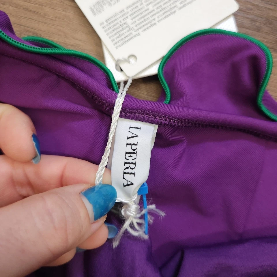 LA PERLA Bikini Bottom M Ruffles Beach Vacation Resortwear Designer Swimwear - Image 4 of 4