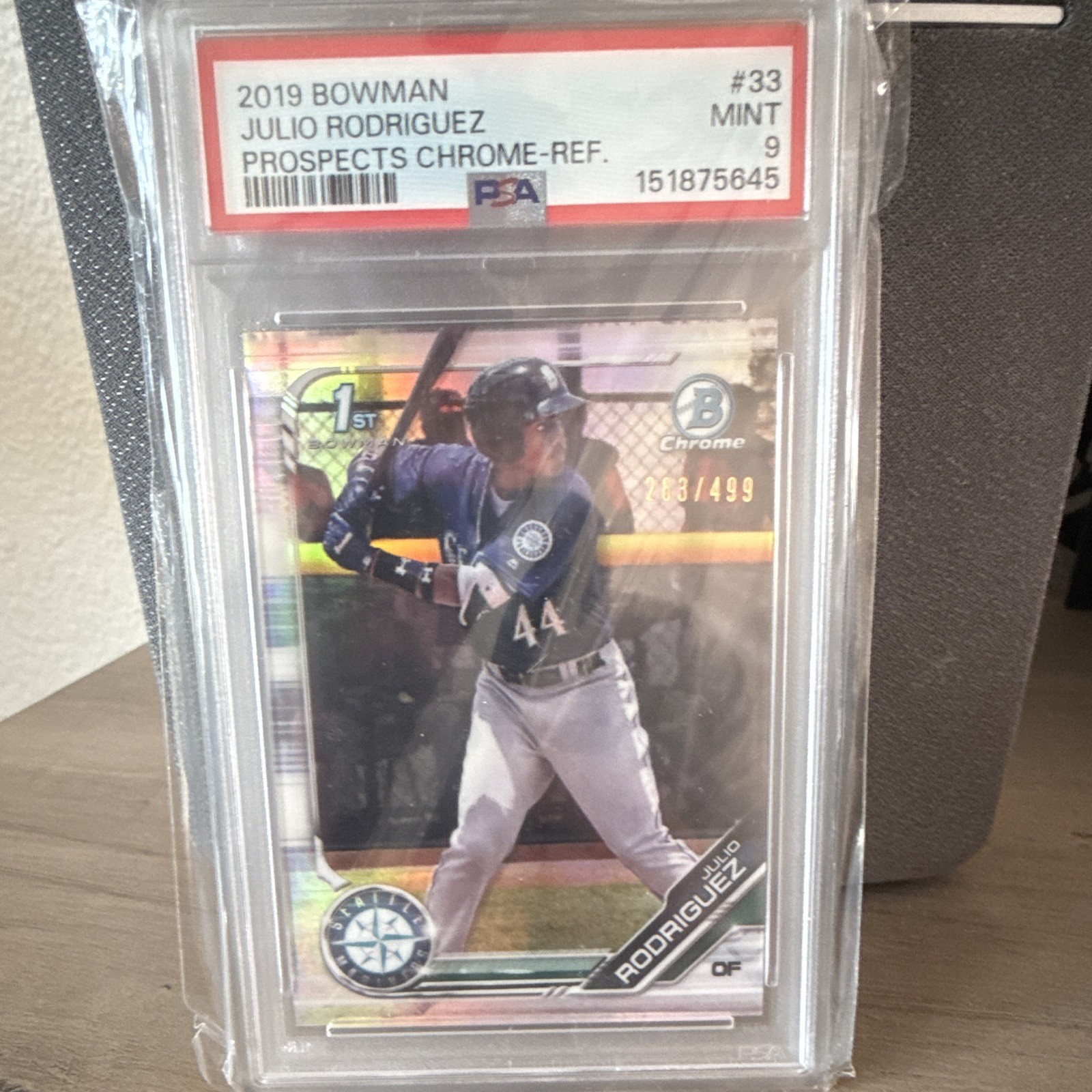 2019 Bowman Chrome Prospects Julio Rodriguez RC Refractor /499 PSA 9