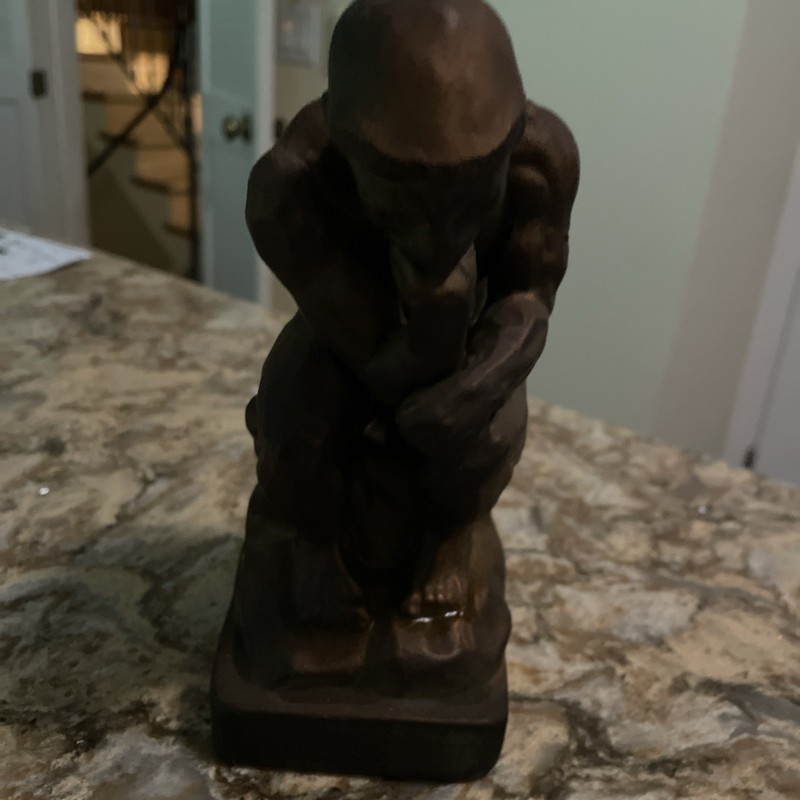 Auguste Rodin's "The Thinker" Statuette Resin Statue Garden Ornament Bookend