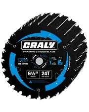 6-1/2" 24T Wood Cutting Circular Saw Blade, Carbide Tipped, 10-Pack