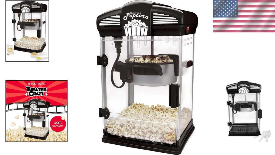 Máquina para hacer palomitas de maíz de cine, máquina gourmet - negra Foto 2 de 4