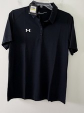 Under Armour Team Tech Black Womens Short Sleeve Polo Shirt NEW Size Medium