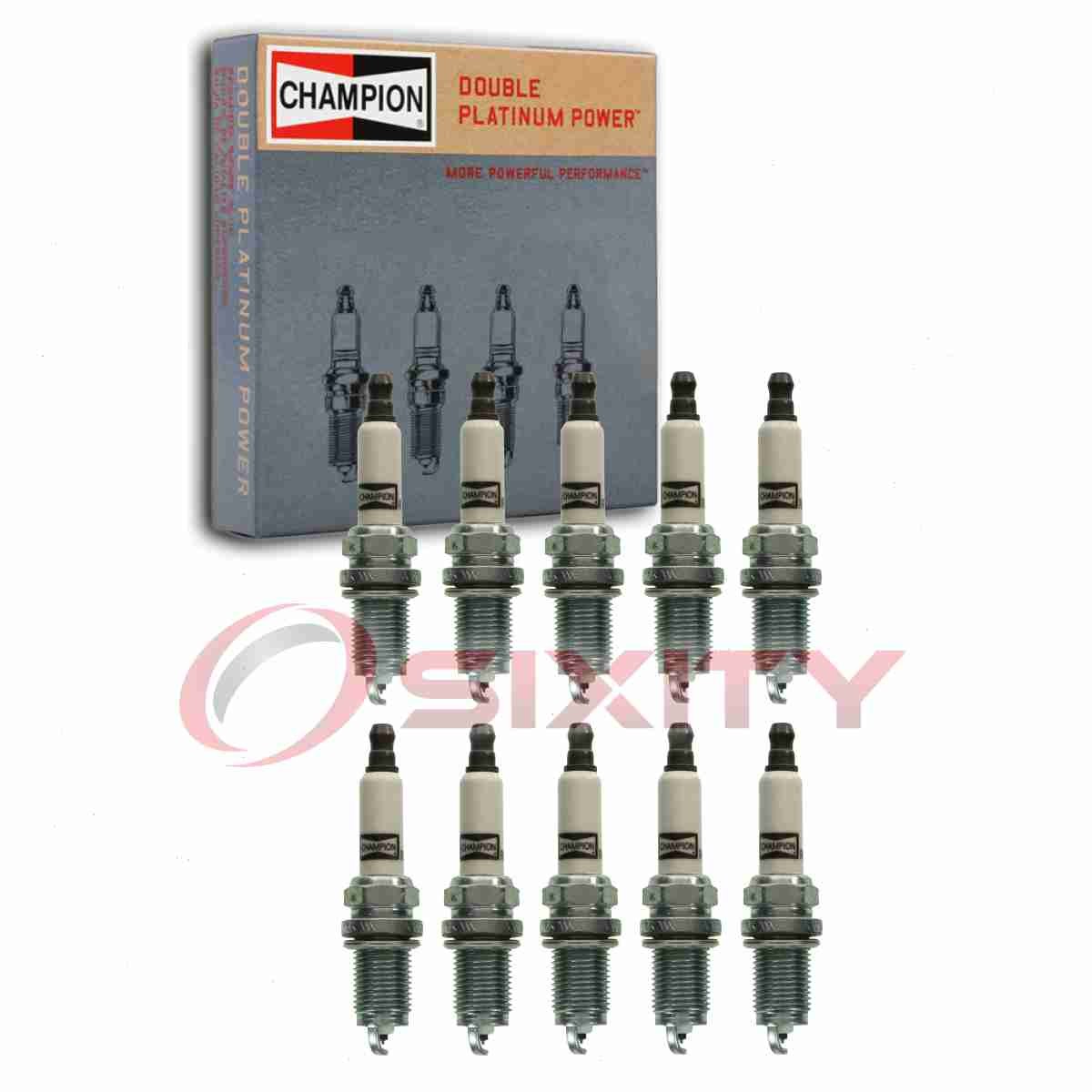 10 pc Champion Double Platinum 7000 Spark Plugs for RC10ZPYPB4 6737 Ignition jz
