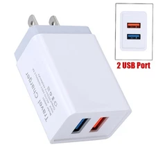 2 USB Port Fast Quick Charge DC5.0V 2.4A Wall Home Charger Power Adapter US Plug